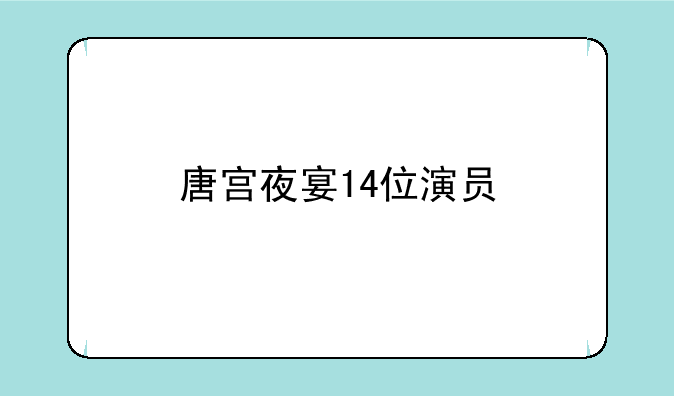 唐宫夜宴14位演员