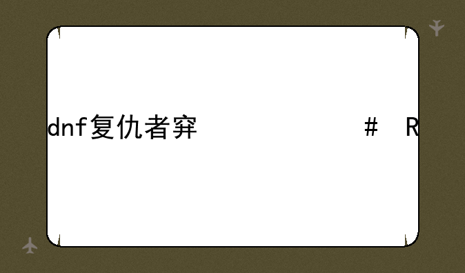 dnf复仇者穿什么甲