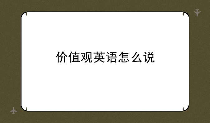 价值观英语怎么说