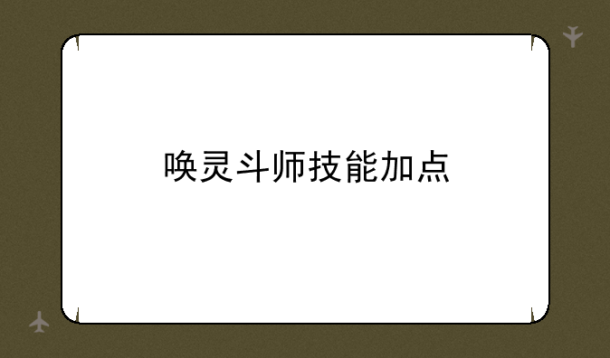 唤灵斗师技能加点