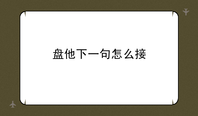 盘他下一句怎么接