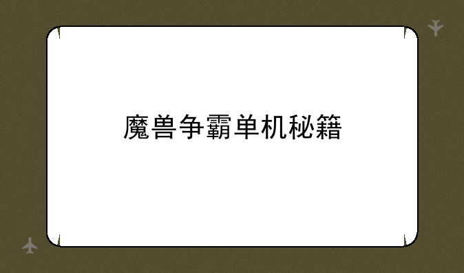 魔兽争霸单机秘籍