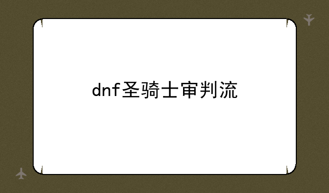 dnf圣骑士审判流