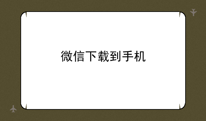 微信下载到手机