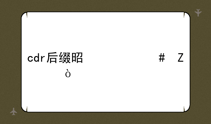 cdr后缀是什么文件？