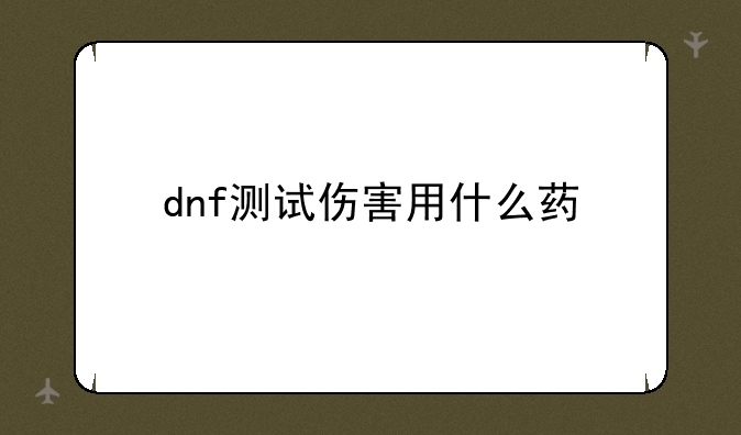 dnf测试伤害用什么药