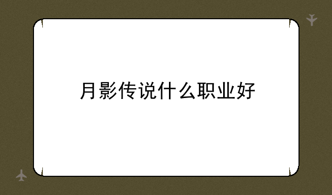 月影传说什么职业好