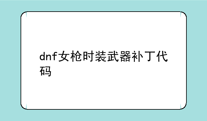 dnf女枪时装武器补丁代码