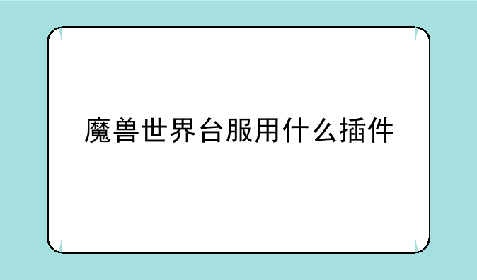 魔兽世界台服用什么插件