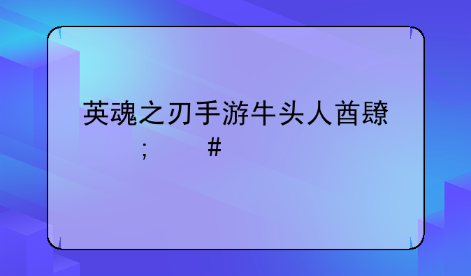 英魂之刃手游牛头人酋长怎么出装