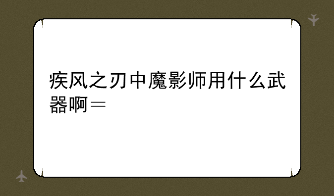 疾风之刃中魔影师用什么武器啊？手枪长枪还是手炮？
