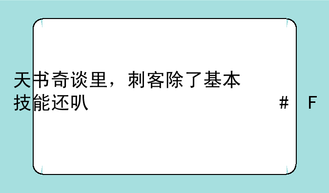 天书奇谈里，刺客除了基本技能还可以练什么呢