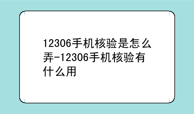 12306手机核验是怎么弄-12306手机核验有什么用