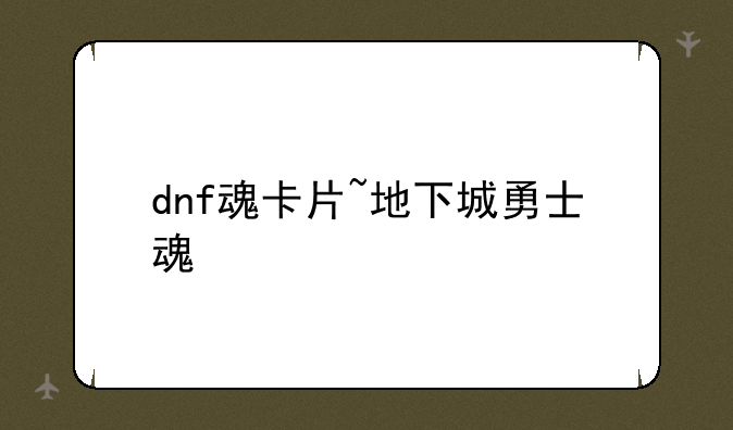 dnf魂卡片~地下城勇士魂