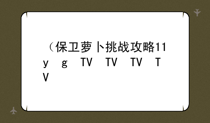 （保卫萝卜挑战攻略17）保卫萝卜挑战攻略14