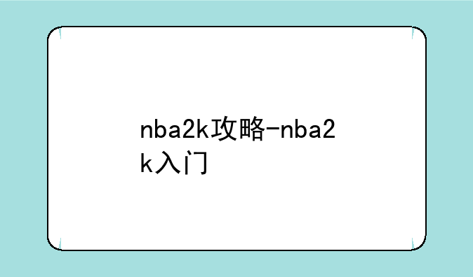 nba2k攻略-nba2k入门